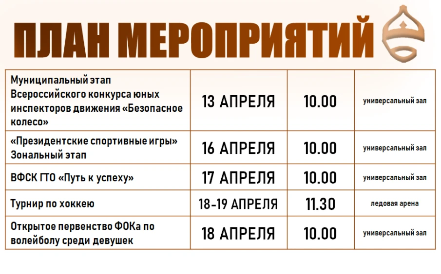 План мероприятий